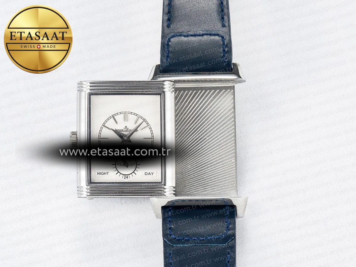 Reverso Tribute Duoface Small Seconds SS MGF Best Edition Blue Dial on Blue Leather Strap A854A - Görsel 7