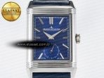 Reverso Tribute Duoface Small Seconds SS MGF Best Edition Blue Dial on Blue Leather Strap A854A - Görsel 8
