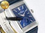 Reverso Tribute Duoface Small Seconds SS MGF Best Edition Blue Dial on Blue Leather Strap A854A - Görsel 9