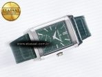 Reverso Tribute Duoface Small Seconds SS MGF Best Edition Green Dial on Green Leather Strap A854A - Görsel 12