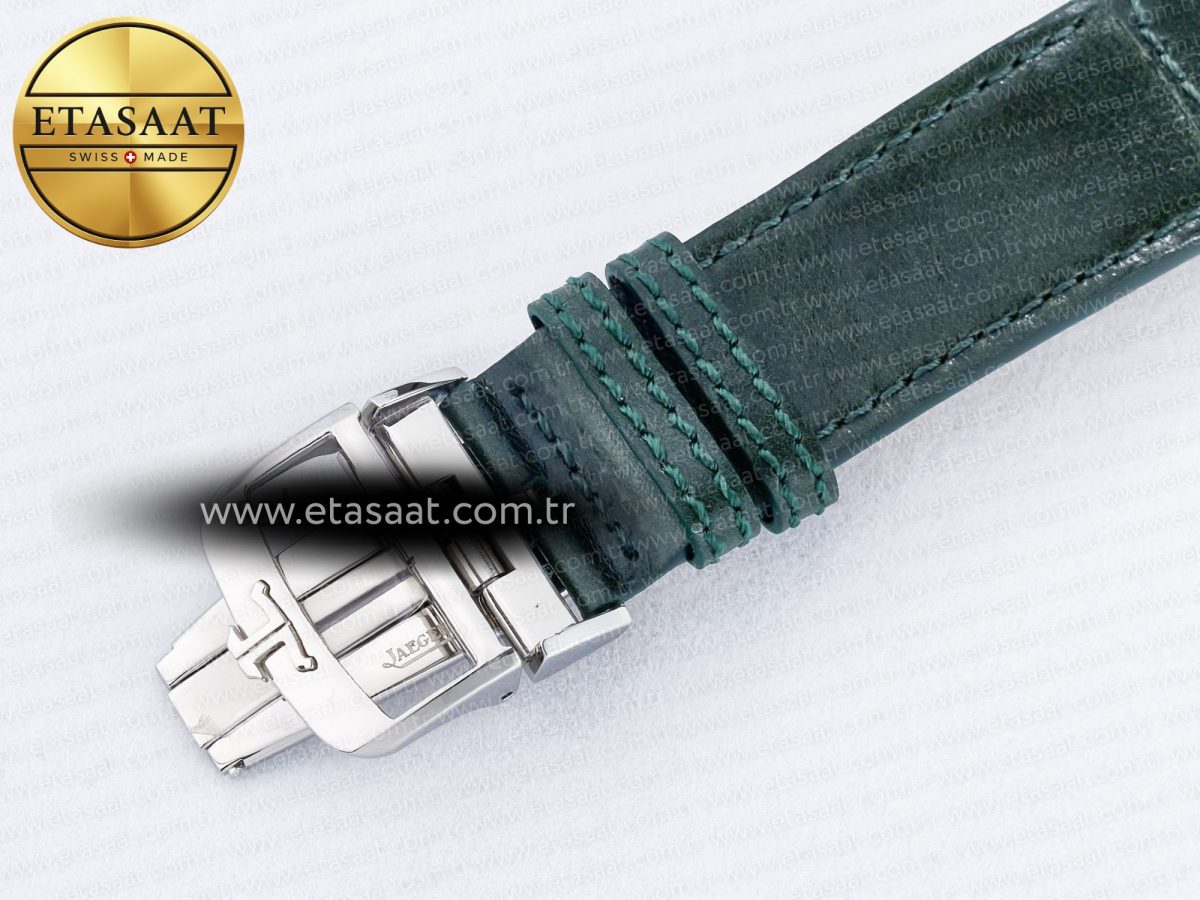 Reverso Tribute Duoface Small Seconds SS MGF Best Edition Green Dial on Green Leather Strap A854A - Görsel 22