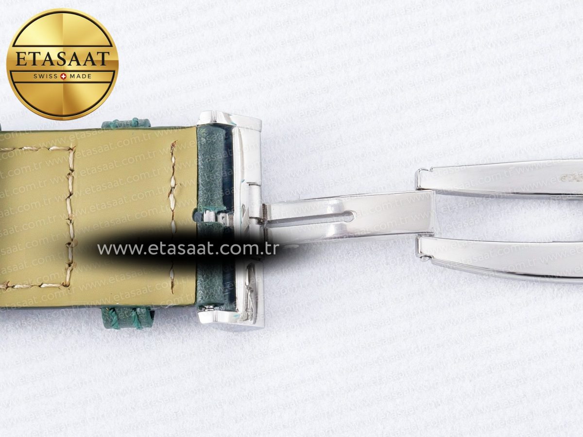 Reverso Tribute Duoface Small Seconds SS MGF Best Edition Green Dial on Green Leather Strap A854A - Görsel 26