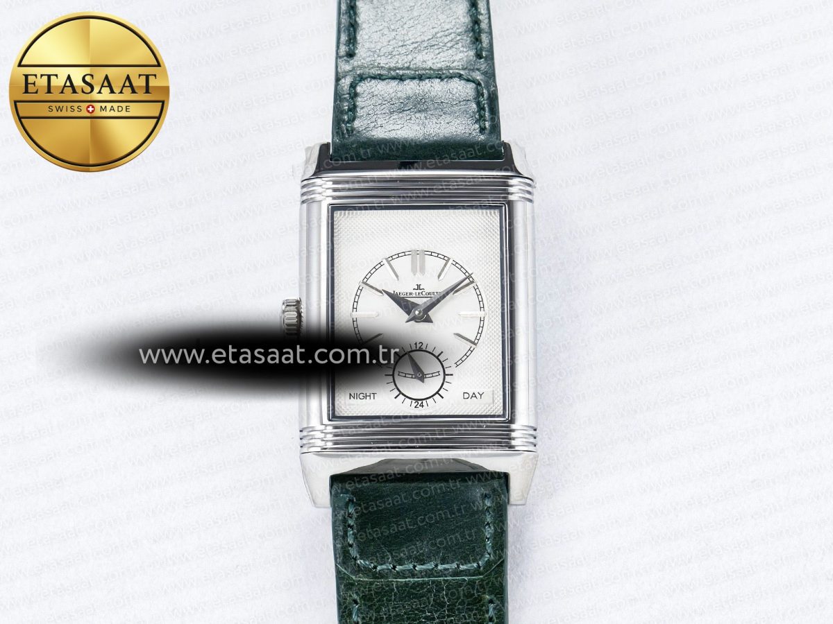 Reverso Tribute Duoface Small Seconds SS MGF Best Edition Green Dial on Green Leather Strap A854A - Görsel 6