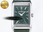 Reverso Tribute Duoface Small Seconds SS MGF Best Edition Green Dial on Green Leather Strap A854A - Görsel 8