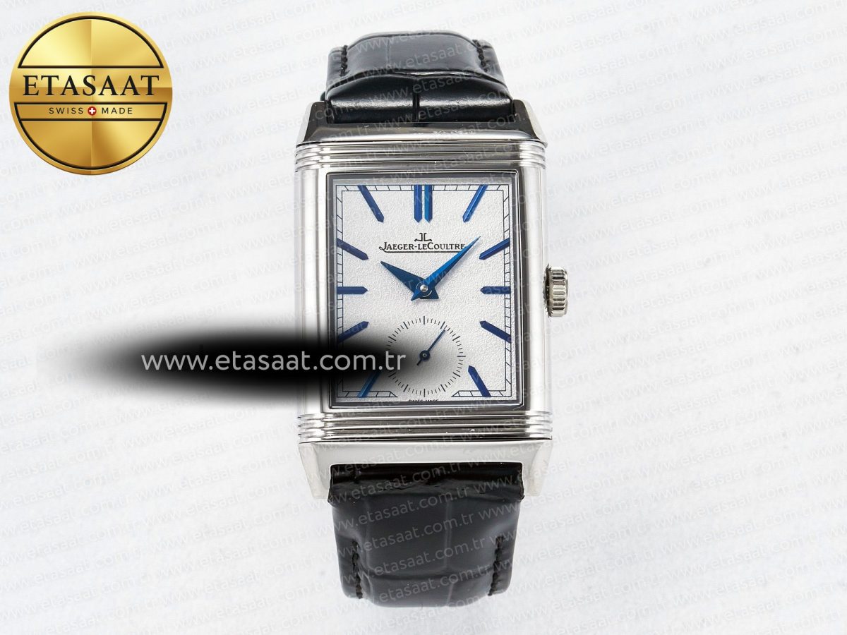 Reverso Tribute Duoface Small Seconds SS MGF Best Edition White Dial on Black Leather Strap A854A - Görsel 3
