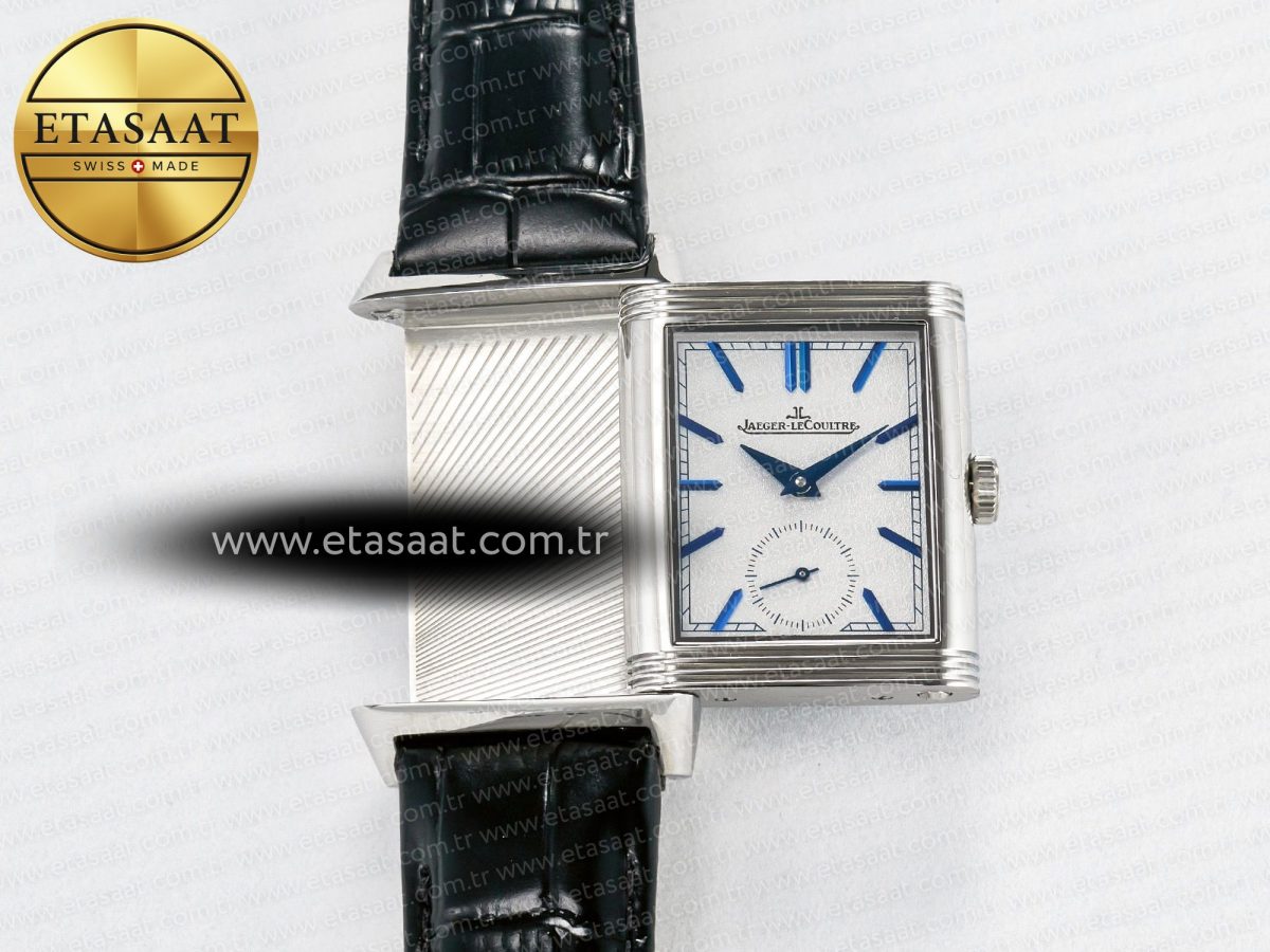 Reverso Tribute Duoface Small Seconds SS MGF Best Edition White Dial on Black Leather Strap A854A - Görsel 5