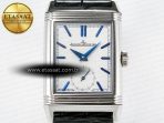 Reverso Tribute Duoface Small Seconds SS MGF Best Edition White Dial on Black Leather Strap A854A - Görsel 8