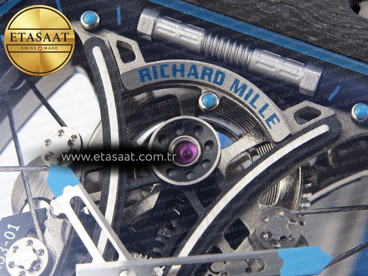 Richard Mille RM 53 Blue Rubber Strap - Görsel 10