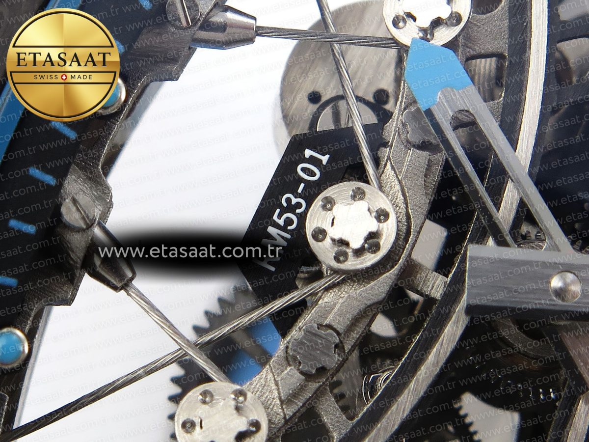 Richard Mille RM 53 Blue Rubber Strap - Görsel 12