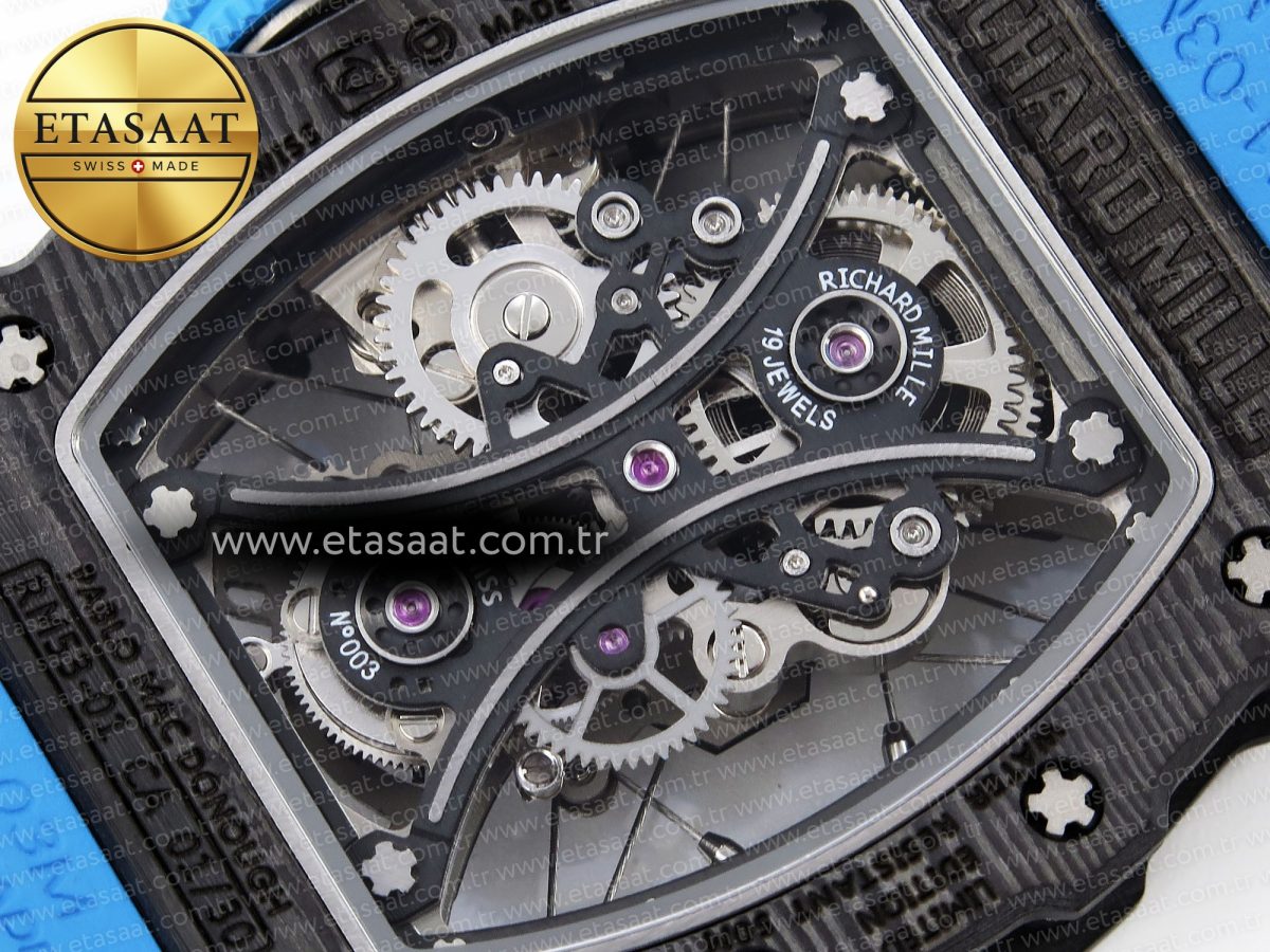 Richard Mille RM 53 Blue Rubber Strap - Görsel 17