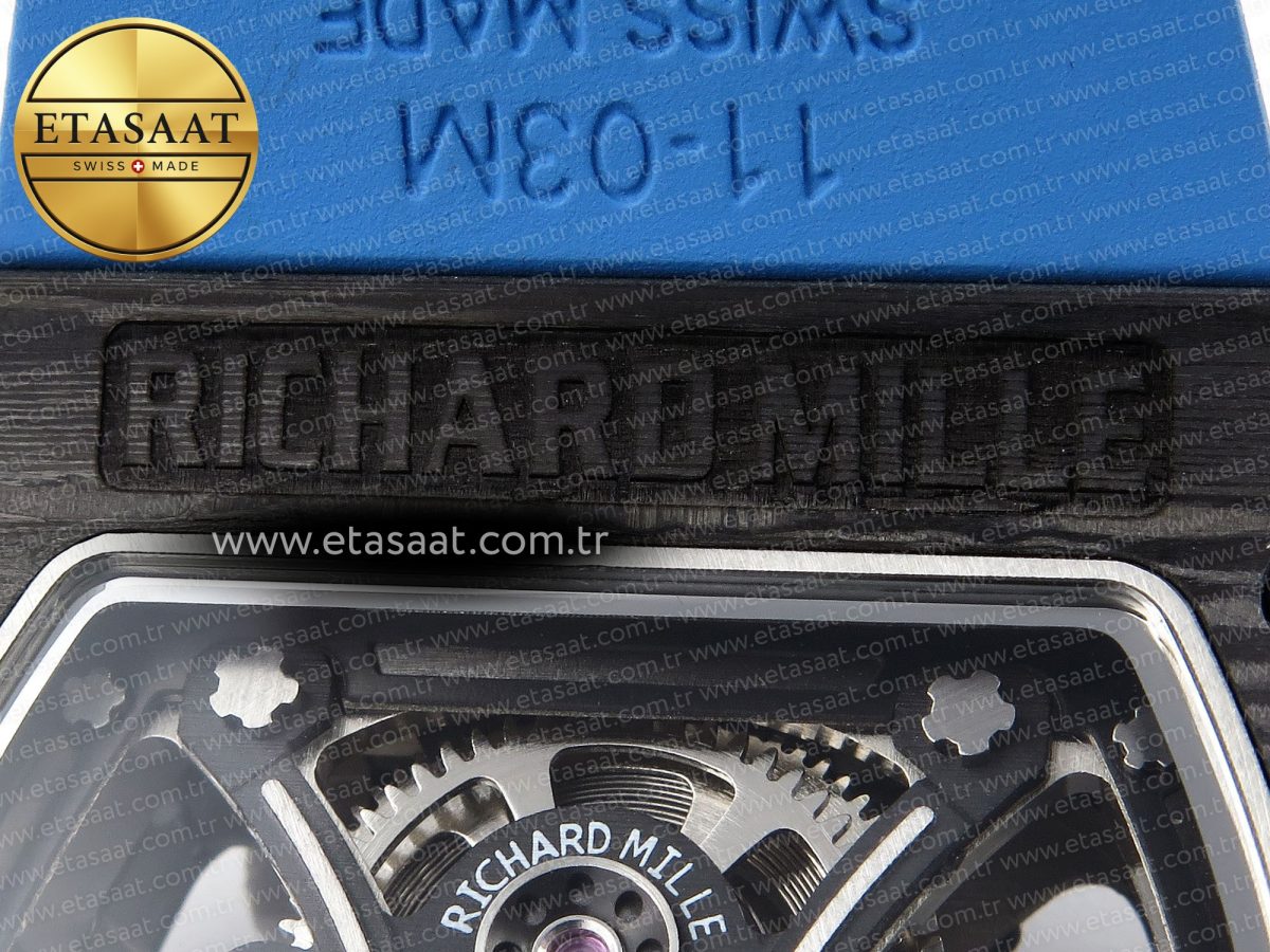 Richard Mille RM 53 Blue Rubber Strap - Görsel 18