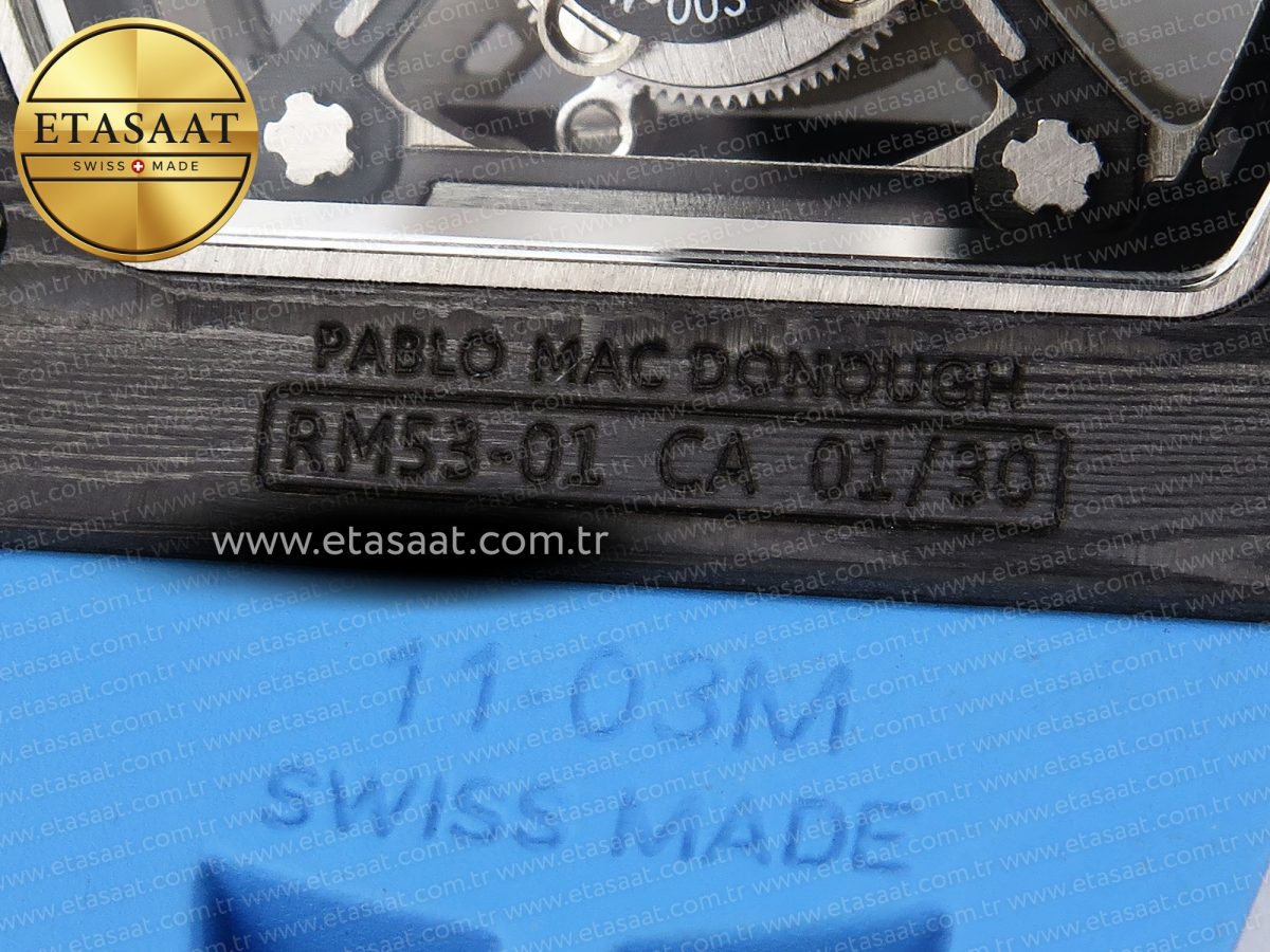 Richard Mille RM 53 Blue Rubber Strap - Görsel 23