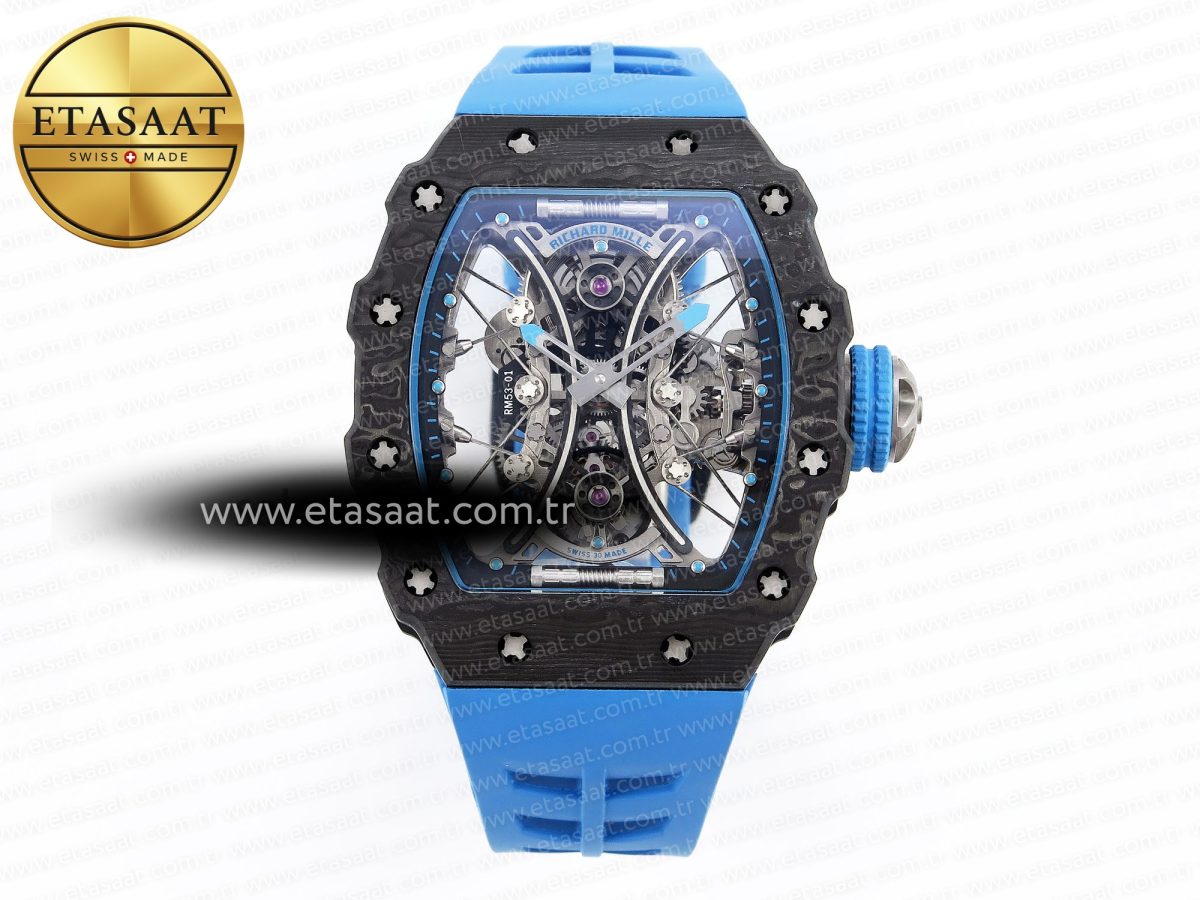 Richard Mille RM 53 Blue Rubber Strap - Görsel 3