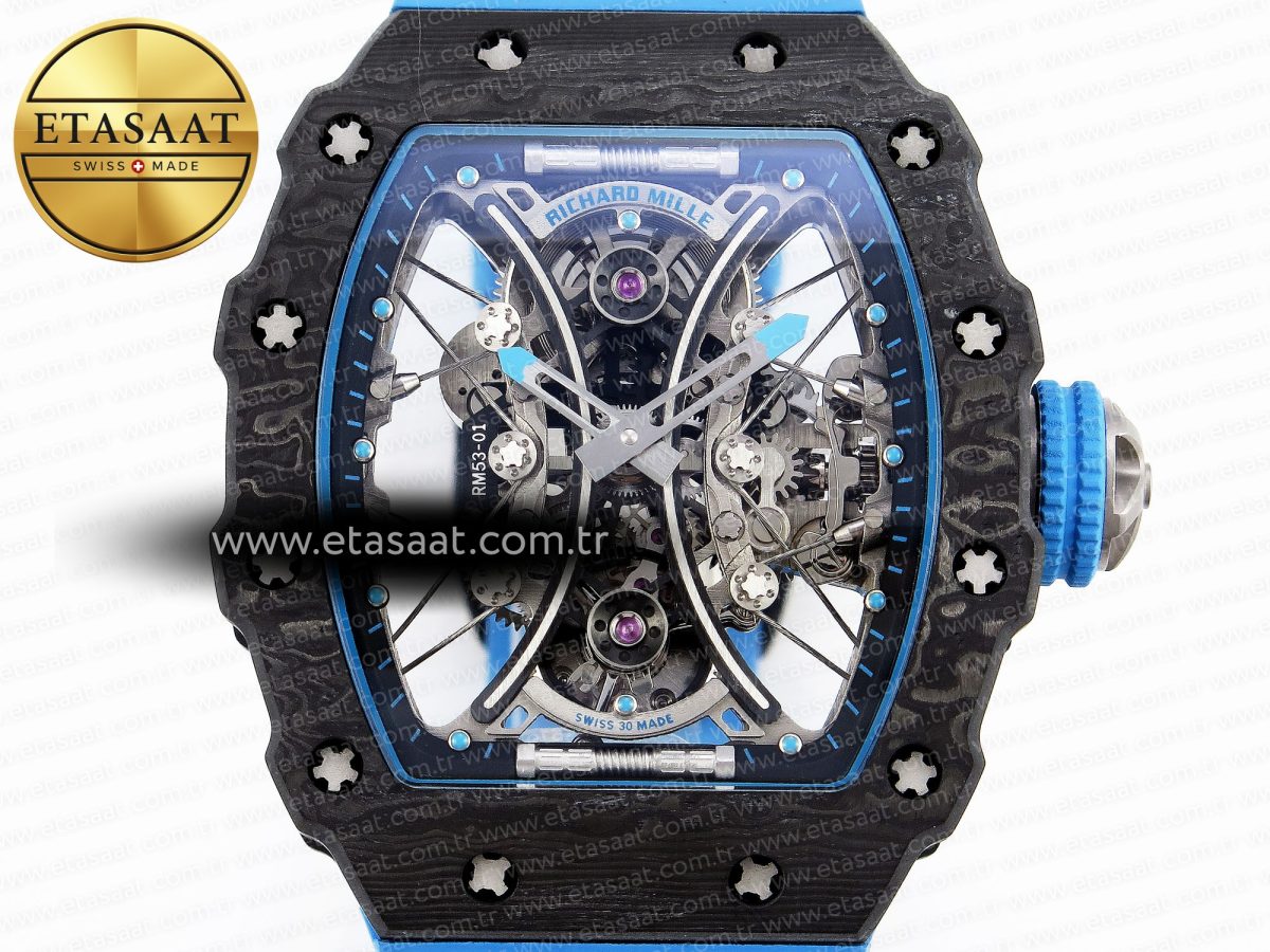 Richard Mille RM 53 Blue Rubber Strap - Görsel 4