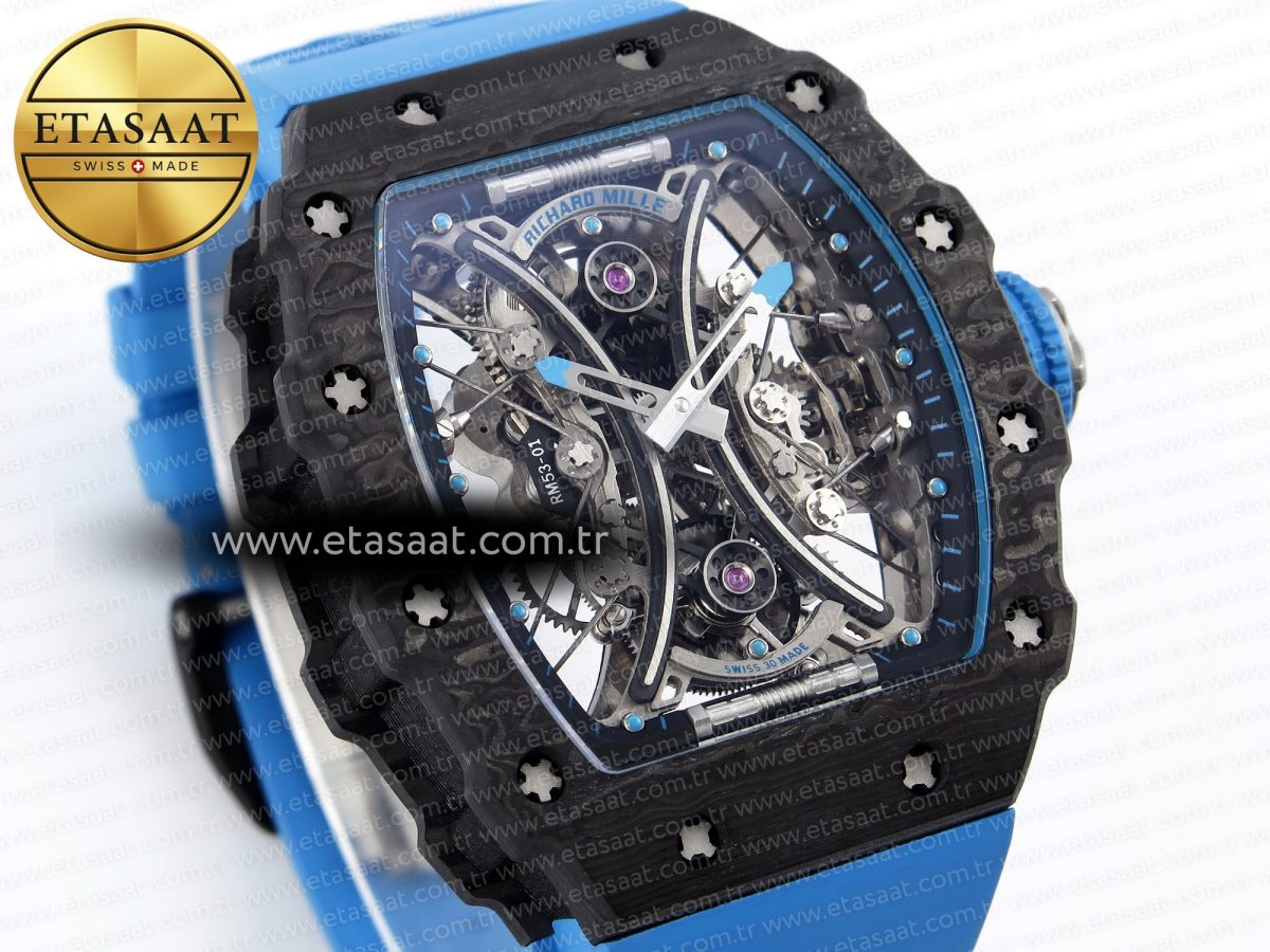 Richard Mille RM 53 Blue Rubber Strap - Görsel 5