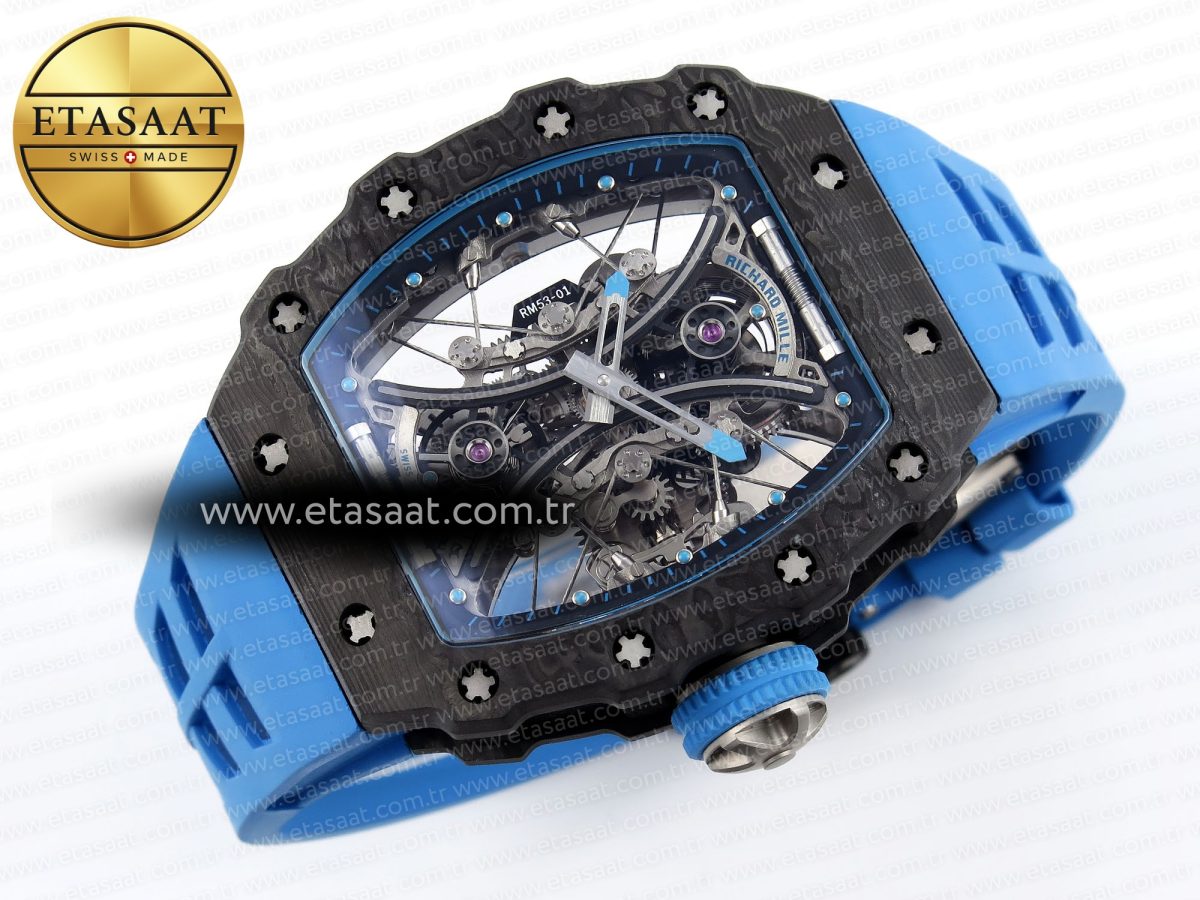Richard Mille RM 53 Blue Rubber Strap - Görsel 6