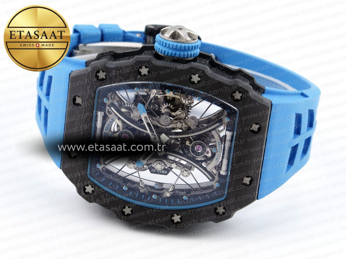 Richard Mille RM 53 Blue Rubber Strap - Görsel 7