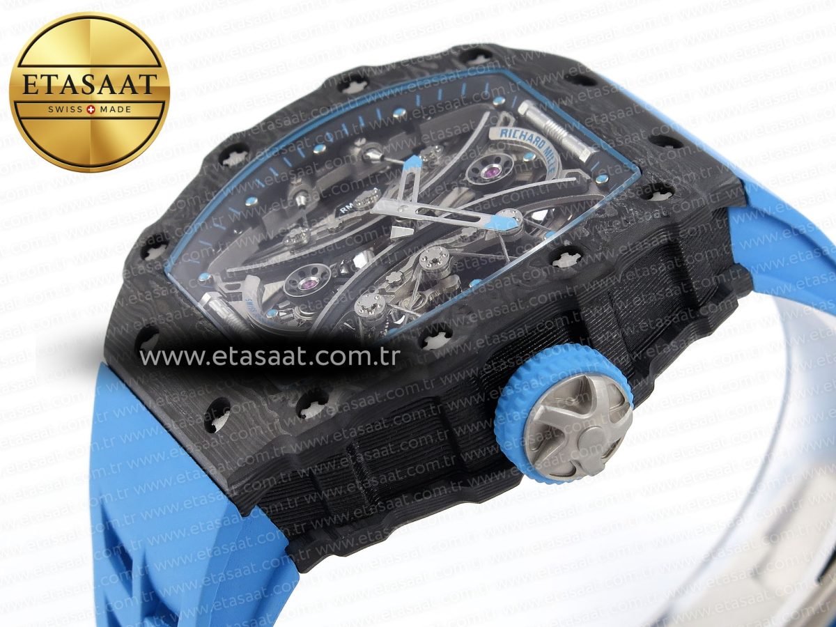 Richard Mille RM 53 Blue Rubber Strap - Görsel 8