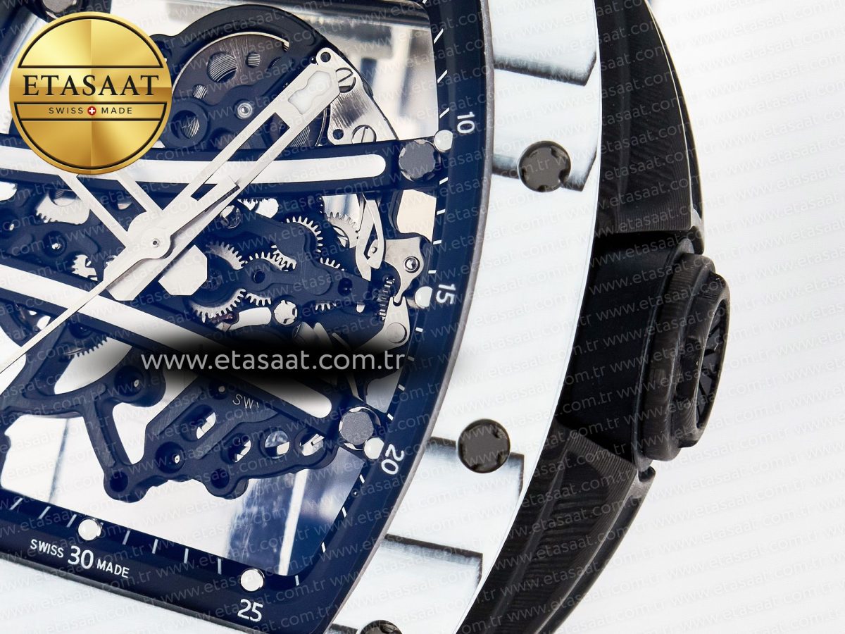 RM 61-01 Yohan Blake White NTPT ZF 1:1 Best Edition on Black Rubber Strap RMUL2 Super Clone - Görsel 11