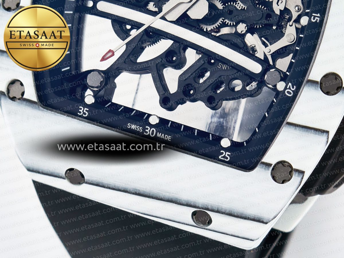 RM 61-01 Yohan Blake White NTPT ZF 1:1 Best Edition on Black Rubber Strap RMUL2 Super Clone - Görsel 12