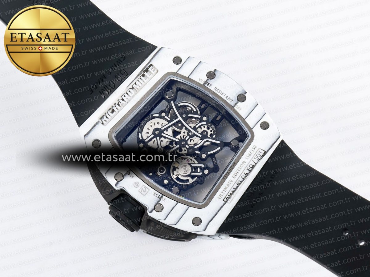 RM 61-01 Yohan Blake White NTPT ZF 1:1 Best Edition on Black Rubber Strap RMUL2 Super Clone - Görsel 16