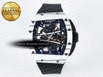 RM 61-01 Yohan Blake White NTPT ZF 1:1 Best Edition on Black Rubber Strap RMUL2 Super Clone - Görsel 3