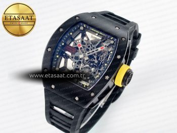 RM035-02 Black Ceramic SONIC Best Edition Skeleton Dial on Black Rubber Strap Clone RMUL1