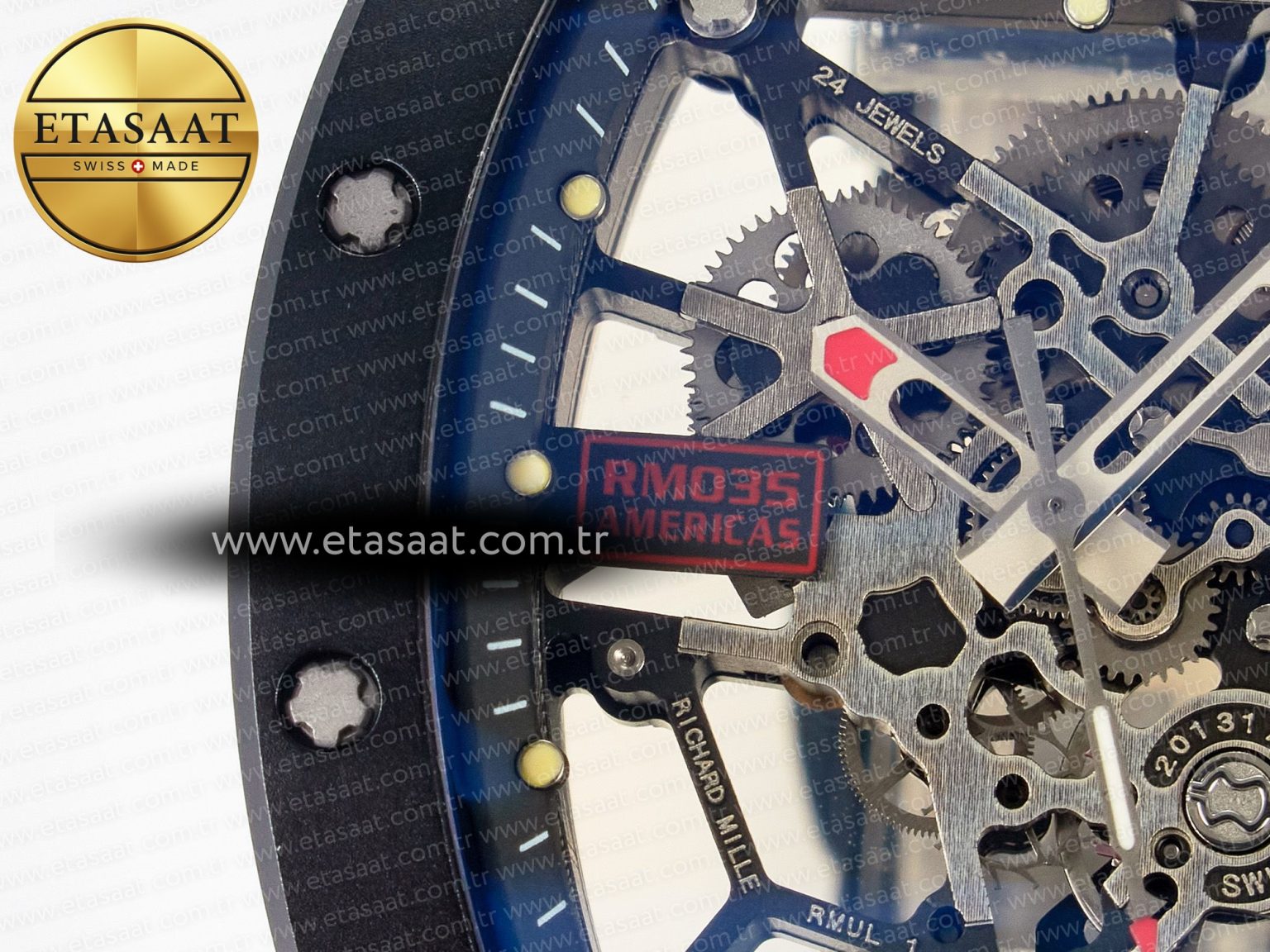 RM035-02 Black Ceramic SONIC Best Edition Skeleton Dial on Black Rubber Strap Clone RMUL1 - Görsel 10