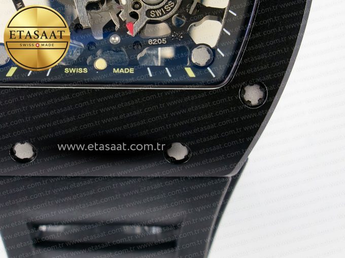 RM035-02 Black Ceramic SONIC Best Edition Skeleton Dial on Black Rubber Strap Clone RMUL1 - Görsel 14
