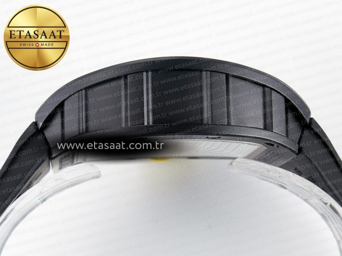 RM035-02 Black Ceramic SONIC Best Edition Skeleton Dial on Black Rubber Strap Clone RMUL1 - Görsel 15
