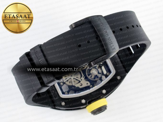 RM035-02 Black Ceramic SONIC Best Edition Skeleton Dial on Black Rubber Strap Clone RMUL1 - Görsel 17