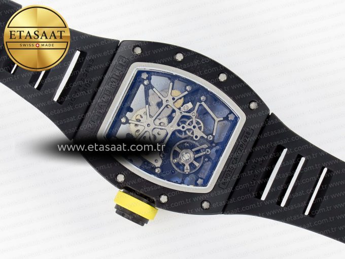 RM035-02 Black Ceramic SONIC Best Edition Skeleton Dial on Black Rubber Strap Clone RMUL1 - Görsel 18