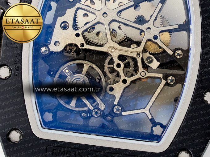 RM035-02 Black Ceramic SONIC Best Edition Skeleton Dial on Black Rubber Strap Clone RMUL1 - Görsel 20