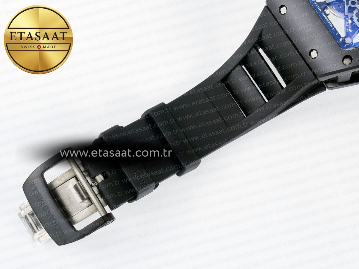 RM035-02 Black Ceramic SONIC Best Edition Skeleton Dial on Black Rubber Strap Clone RMUL1 - Görsel 23