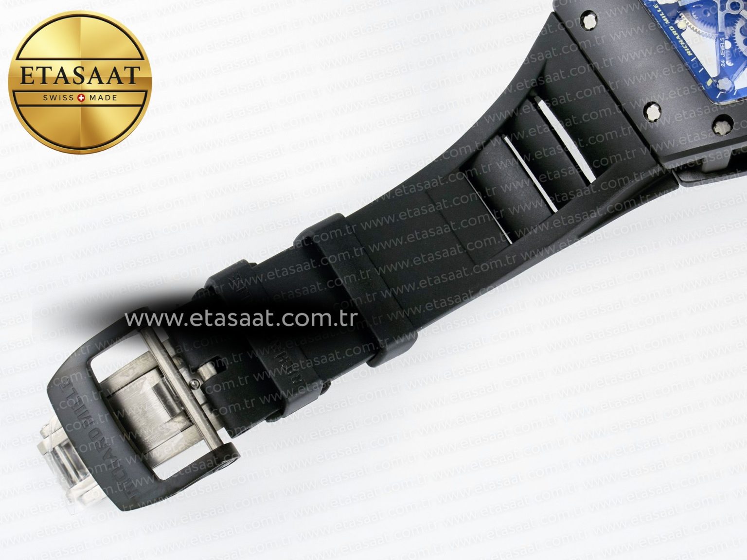 RM035-02 Black Ceramic SONIC Best Edition Skeleton Dial on Black Rubber Strap Clone RMUL1 - Görsel 23