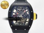 RM035-02 Black Ceramic SONIC Best Edition Skeleton Dial on Black Rubber Strap Clone RMUL1 - Görsel 4