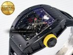 RM035-02 Black Ceramic SONIC Best Edition Skeleton Dial on Black Rubber Strap Clone RMUL1 - Görsel 6