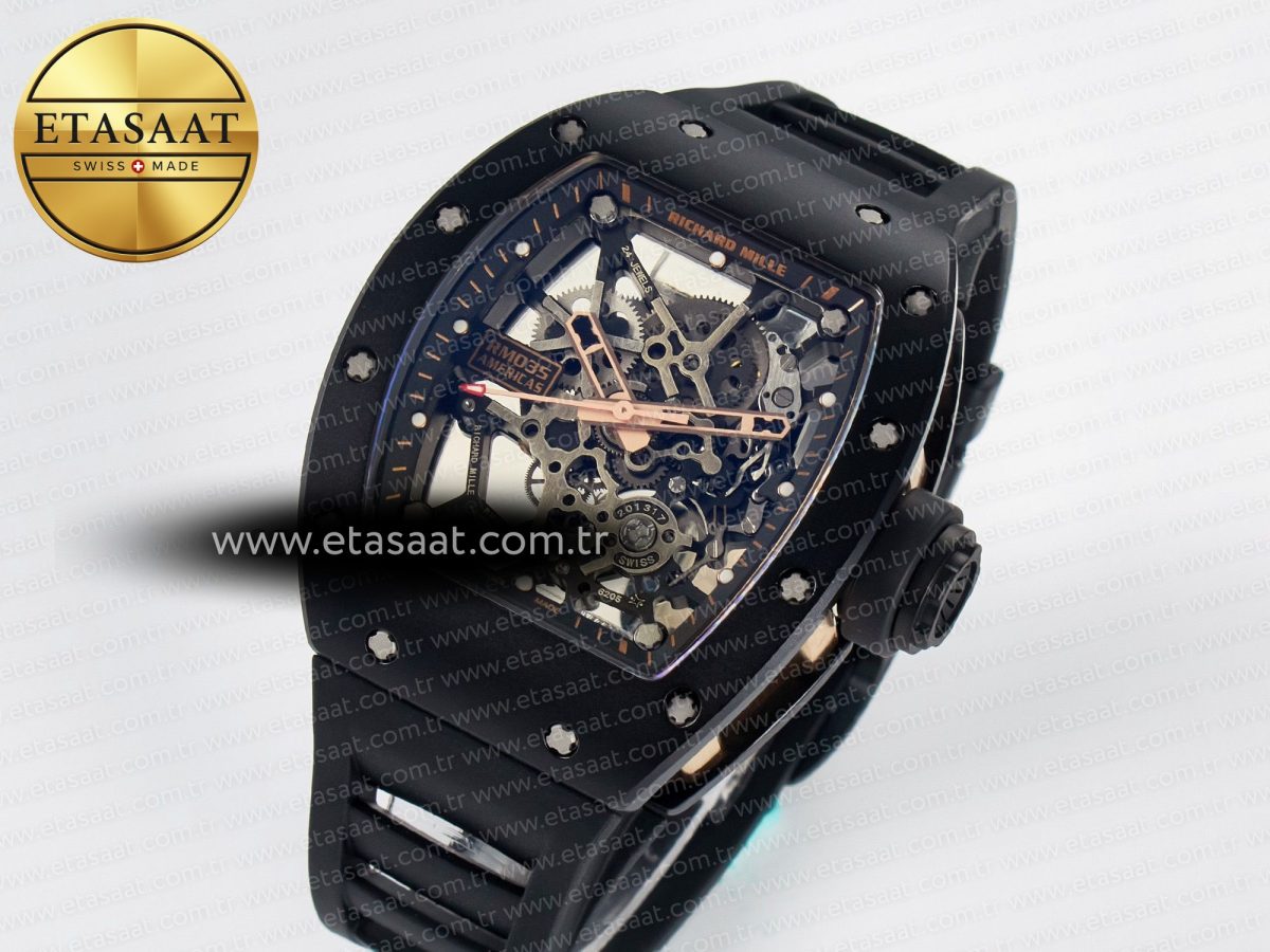 Richard Mille RM035-02 RG Black Ceramic Skeleton Dial - Görsel 1