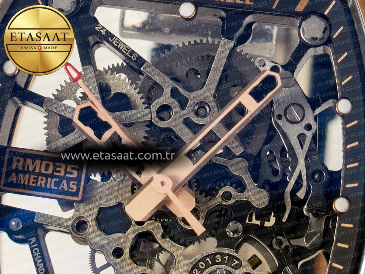 RM035-02 RG SONIC Best Edition Skeleton Dial on Black Rubber Strap Clone RMUL1 - Görsel 12