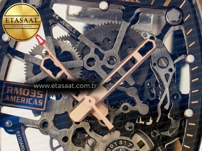 RM035-02 RG SONIC Best Edition Skeleton Dial on Black Rubber Strap Clone RMUL1 - Görsel 12