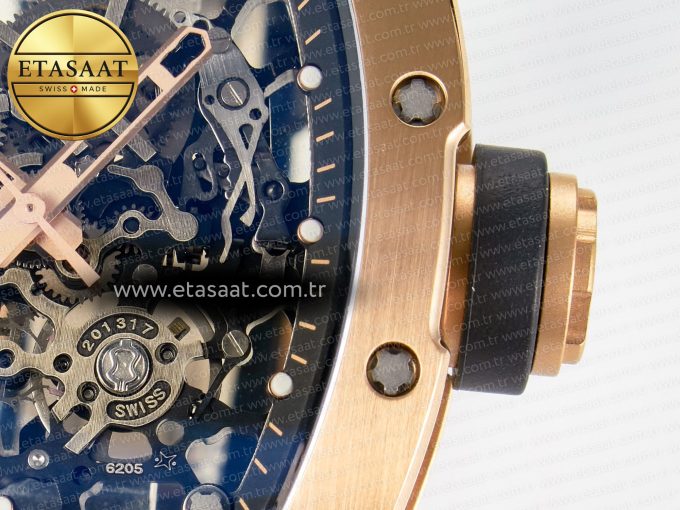 RM035-02 RG SONIC Best Edition Skeleton Dial on Black Rubber Strap Clone RMUL1 - Görsel 13