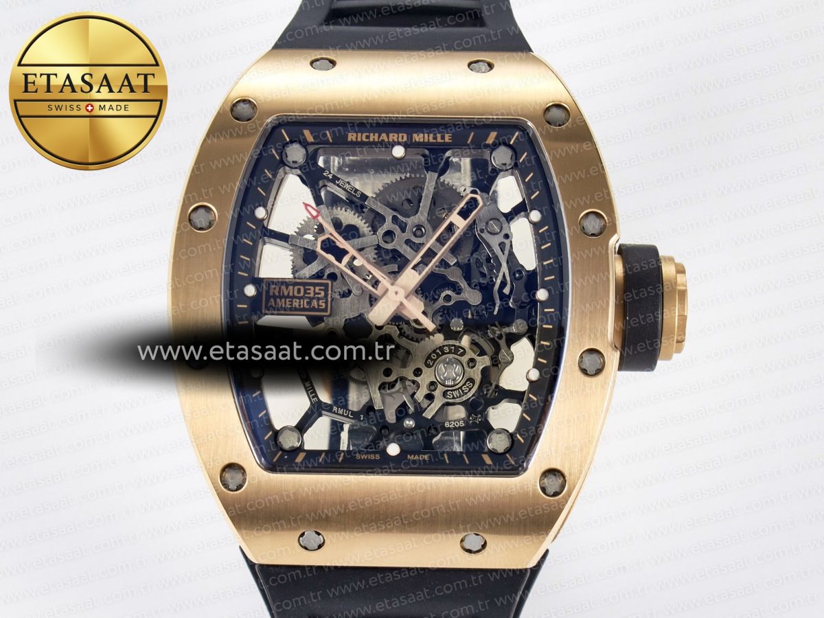 RM035-02 RG SONIC Best Edition Skeleton Dial on Black Rubber Strap Clone RMUL1 - Görsel 4