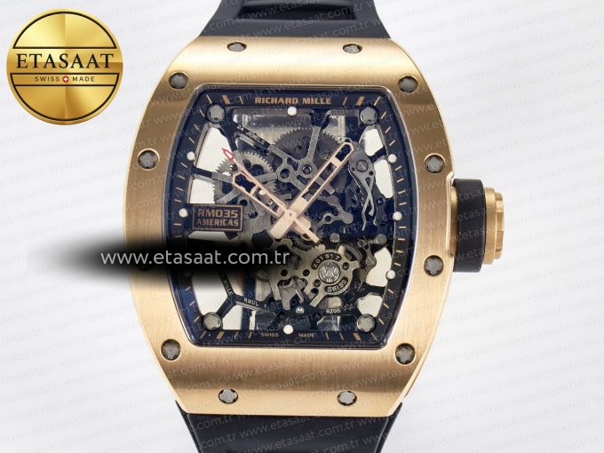 RM035-02 RG SONIC Best Edition Skeleton Dial on Black Rubber Strap Clone RMUL1 - Görsel 4