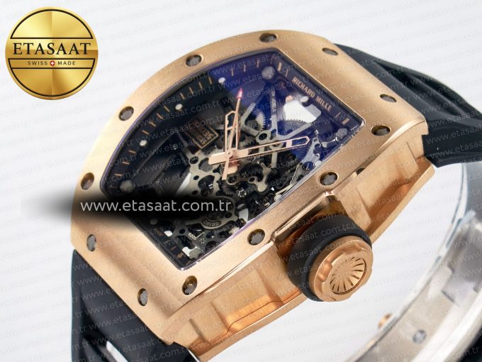 RM035-02 RG SONIC Best Edition Skeleton Dial on Black Rubber Strap Clone RMUL1 - Görsel 6