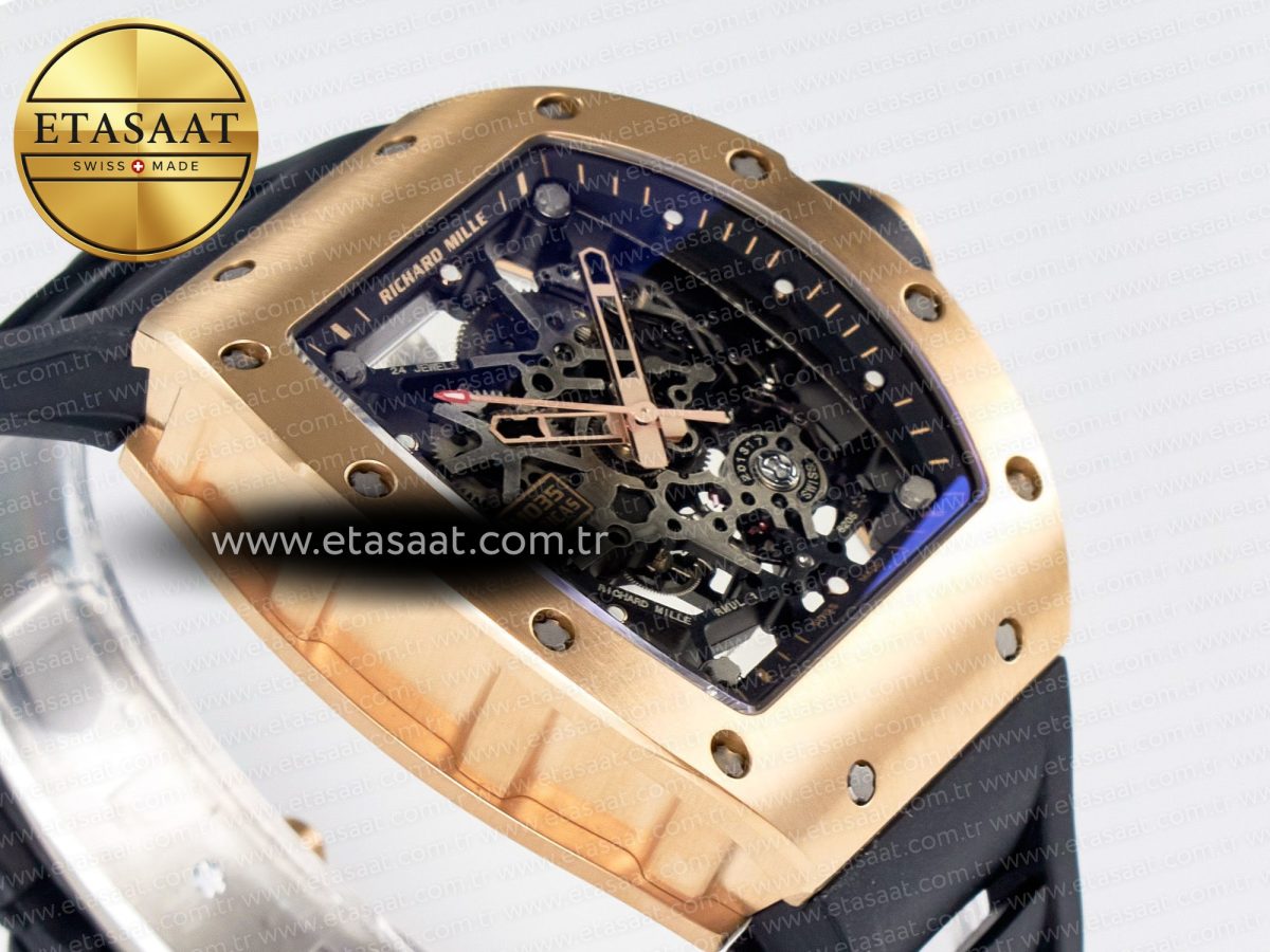 RM035-02 RG SONIC Best Edition Skeleton Dial on Black Rubber Strap Clone RMUL1 - Görsel 7