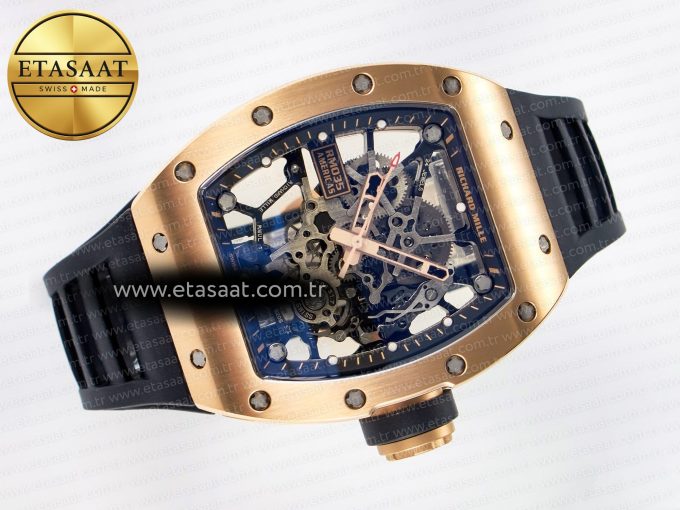 RM035-02 RG SONIC Best Edition Skeleton Dial on Black Rubber Strap Clone RMUL1 - Görsel 8
