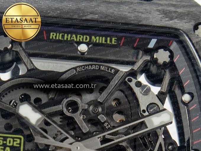 RM035 Carbon SONIC Best Edition Skeleton Dial on Black Rubber Strap Clone RMUL2 V2 - Görsel 10