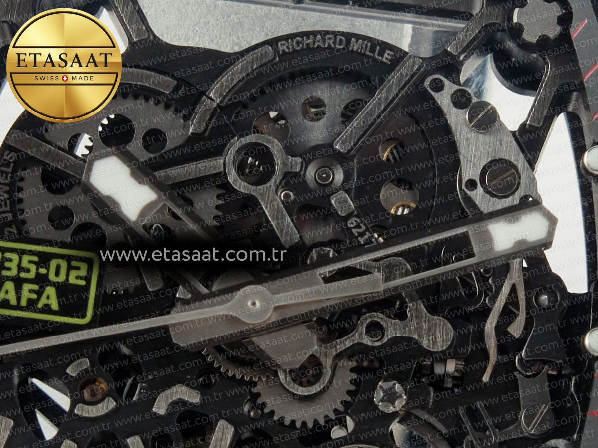 RM035 Carbon SONIC Best Edition Skeleton Dial on Black Rubber Strap Clone RMUL2 V2 - Görsel 11