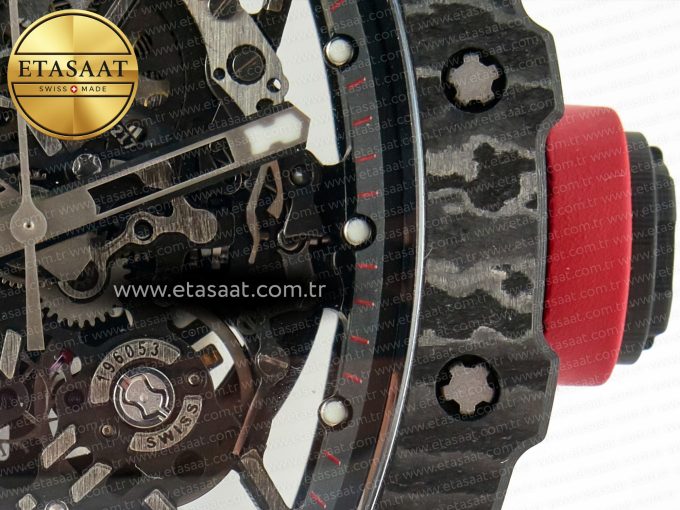 RM035 Carbon SONIC Best Edition Skeleton Dial on Black Rubber Strap Clone RMUL2 V2 - Görsel 13
