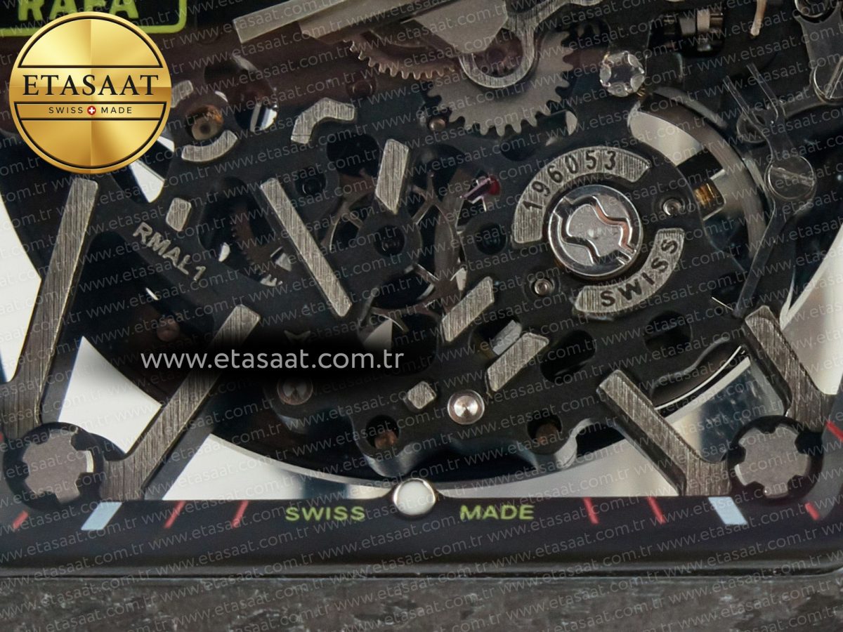 RM035 Carbon SONIC Best Edition Skeleton Dial on Black Rubber Strap Clone RMUL2 V2 - Görsel 14